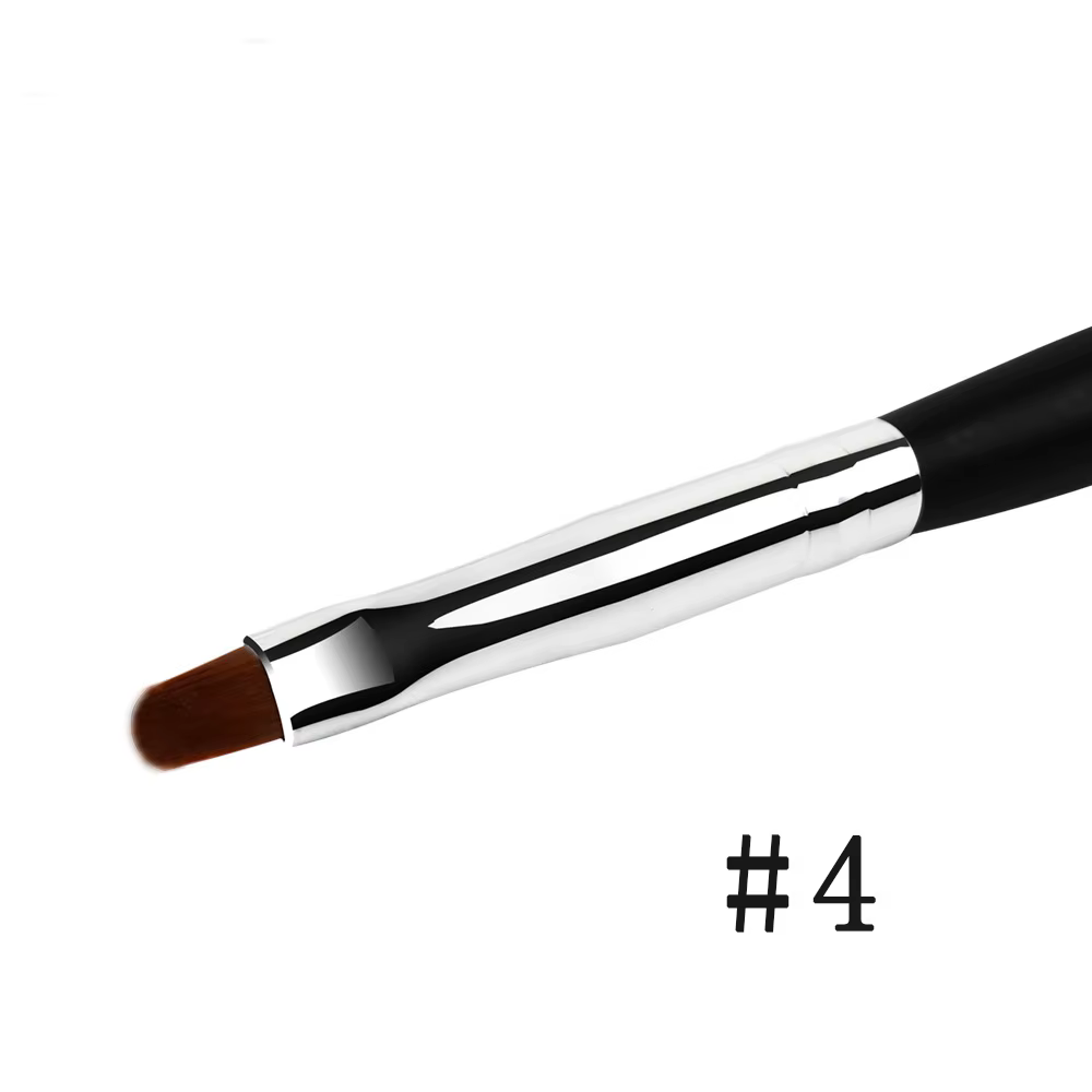 BQAN brosse à ongles Nail Art UV Gel vernis peinture brosse taille 4 # 6 # 8 # 10 # Tête ovale en