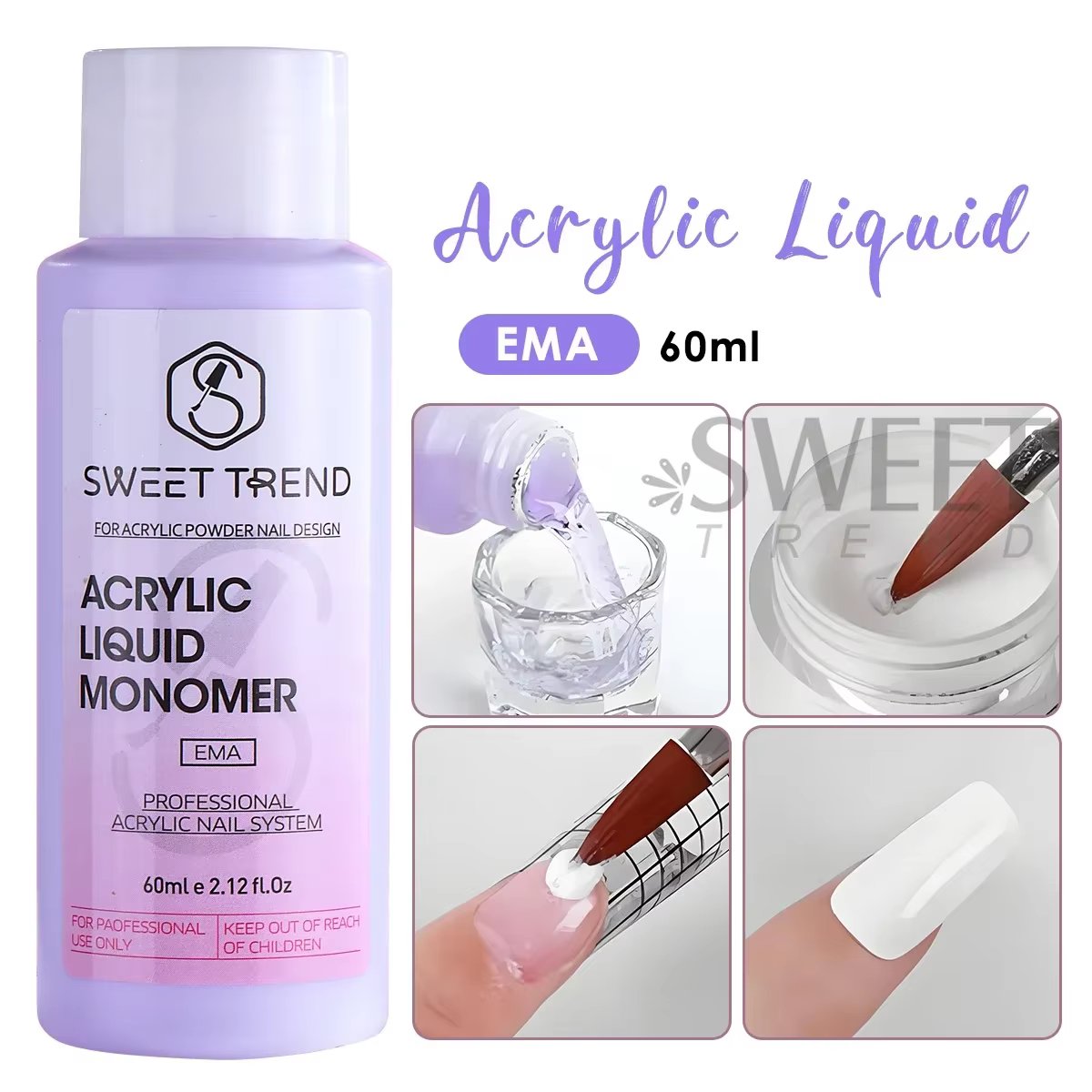 Liquide monomère acrylique pour ongles, hypoallergénique, outil d'extension à faible odeur, liquide 