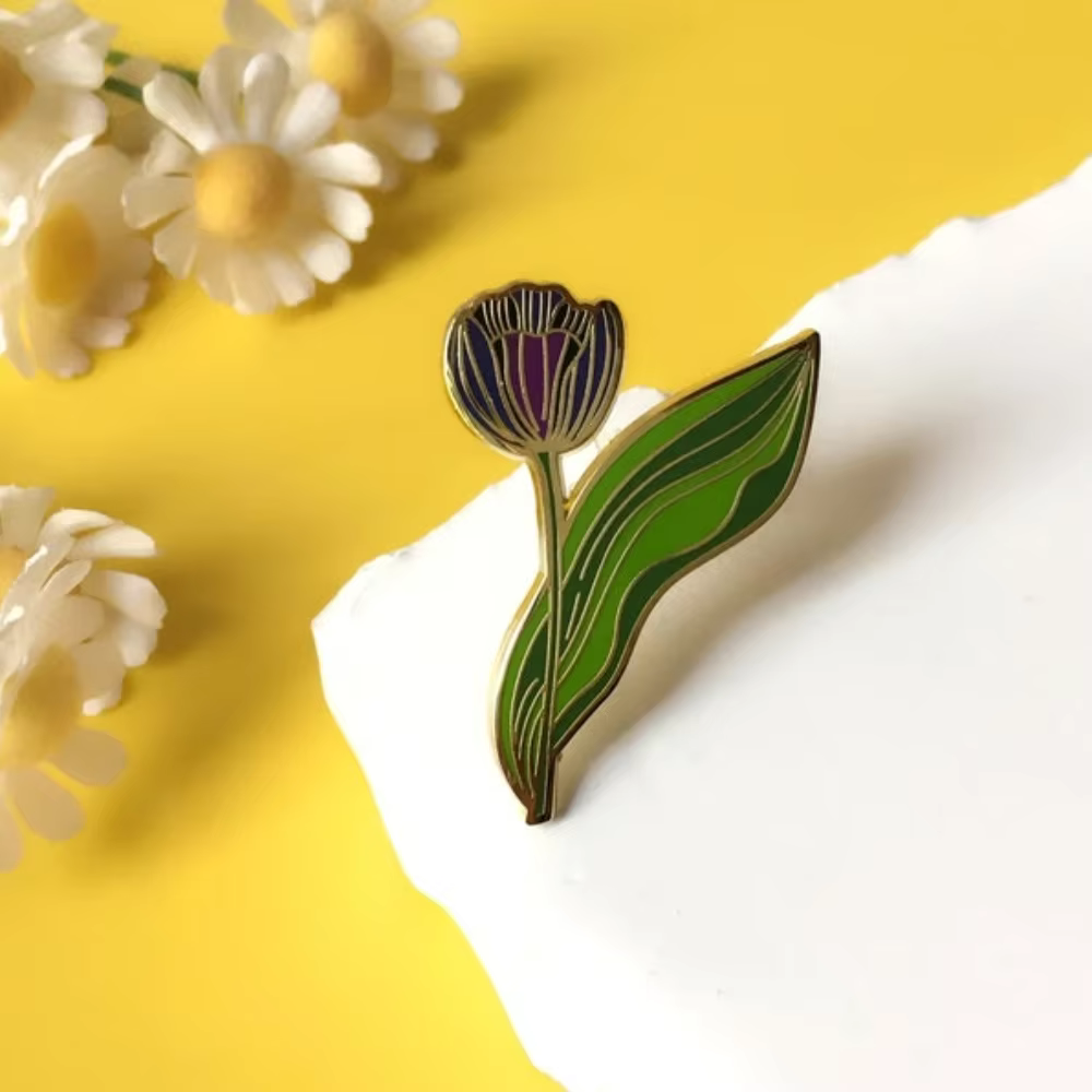 Broche en émail dur pour plante oiseau du paradis, bijoux tropicaux Orange, cadeau pour amoureux de 