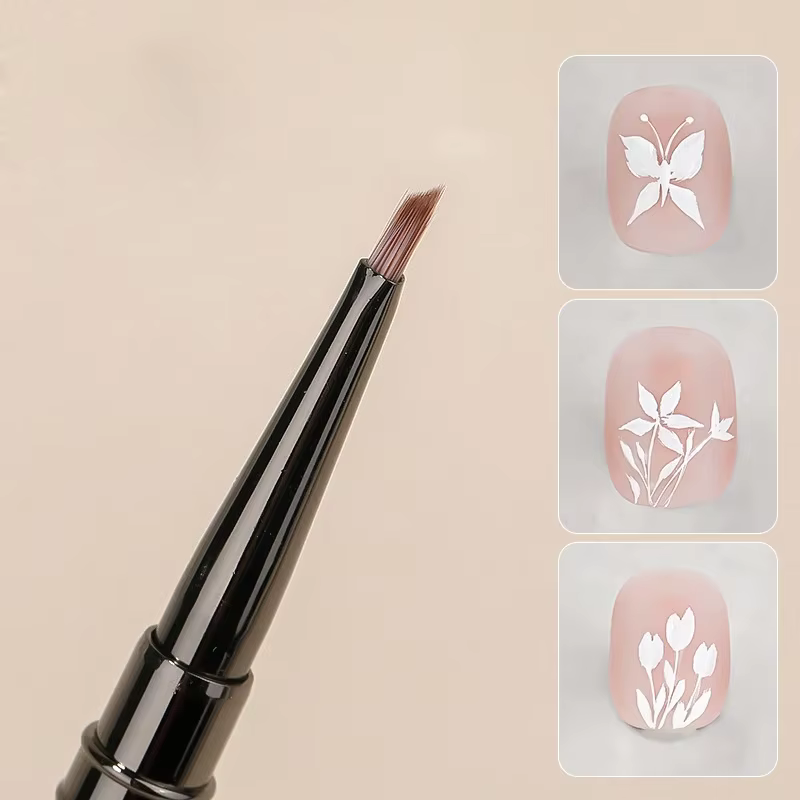 Pinceau triangulaire pour nail art, motifs 3D, pinceau à ongles en acrylique pour photothérapie, gel