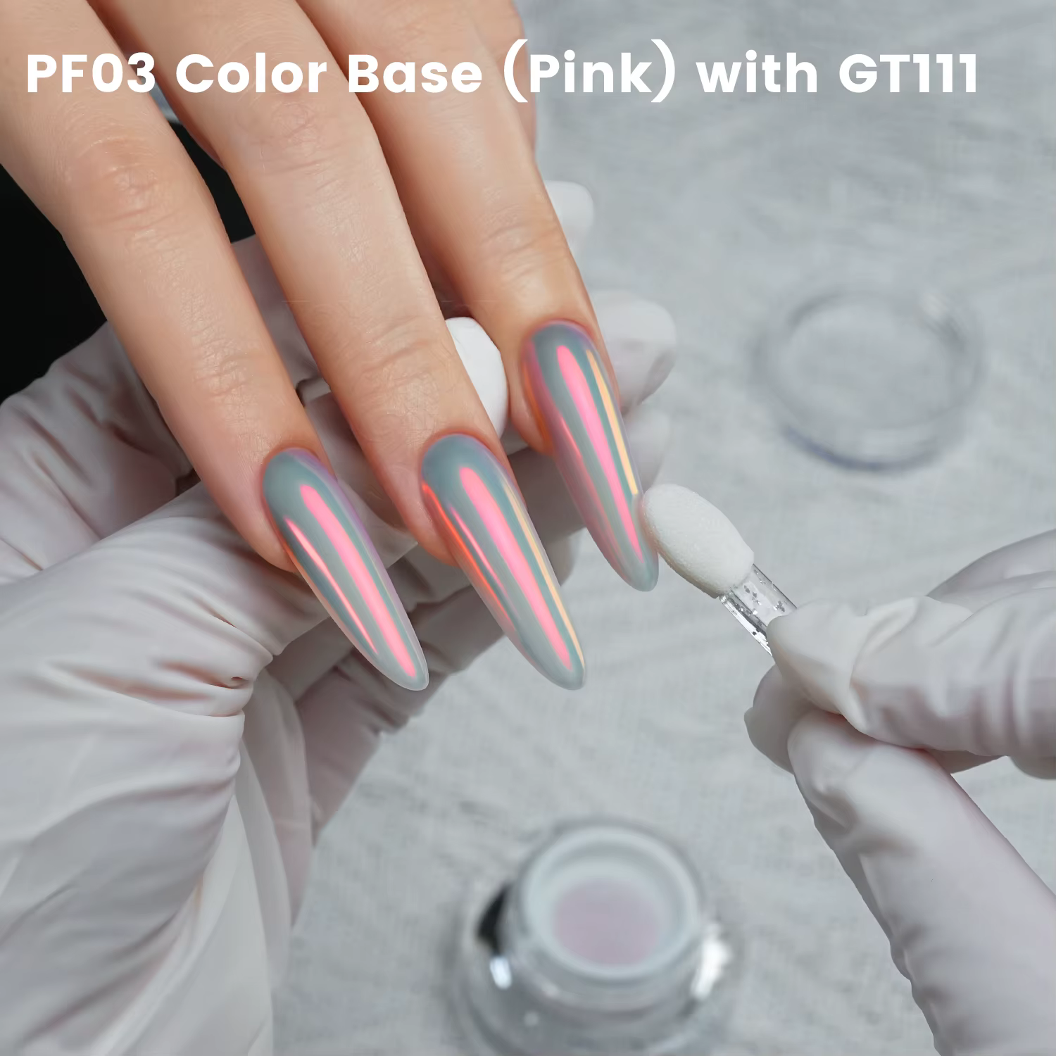 Nouvelle poudre à ongles YOKEFELLOW GleamTap Cushion Aurora Chrome, effet sirène Aurora, pour la man