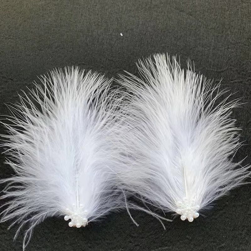 Pince à cheveux en plumes blanches dégradées pour femmes et filles, coiffure de mariage, barrettes d