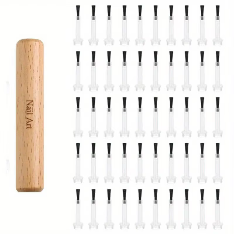 Ensemble de pinceaux professionnels pour Nail Art, avec poignée en bois détachable, pinceaux multifo
