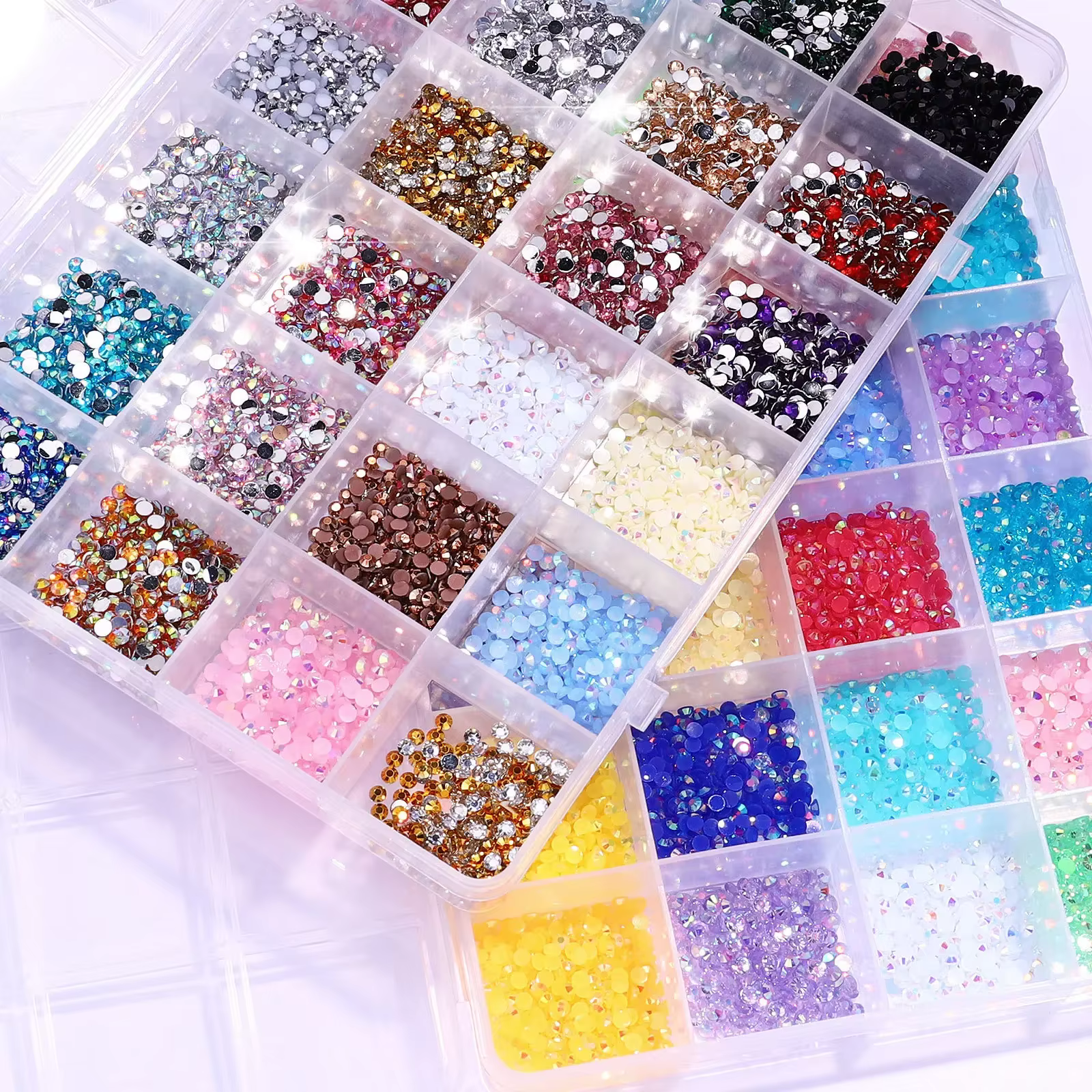 Kit de strass ronds en résine à fond plat, 3500 pièces/boîte, paillettes de couleur, bricolage 3D, d