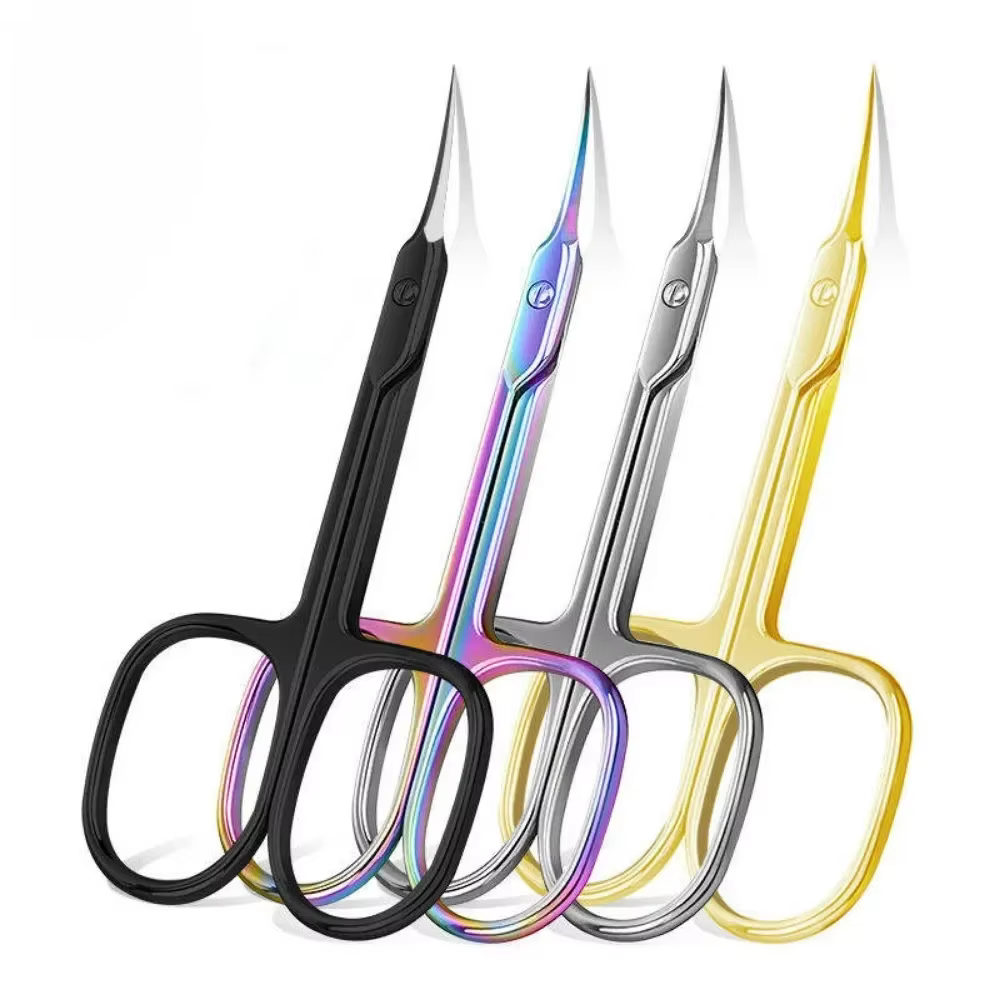 Ciseaux extra fins pour manucure et pédicure, coupe-ongles, lame courbe, bout pointu, kit de toilett