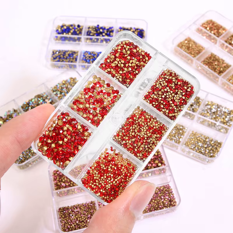Strass en cristal pour Nail Art, 1000 pièces, verre Super brillant, fond pointu, paillettes, diamant