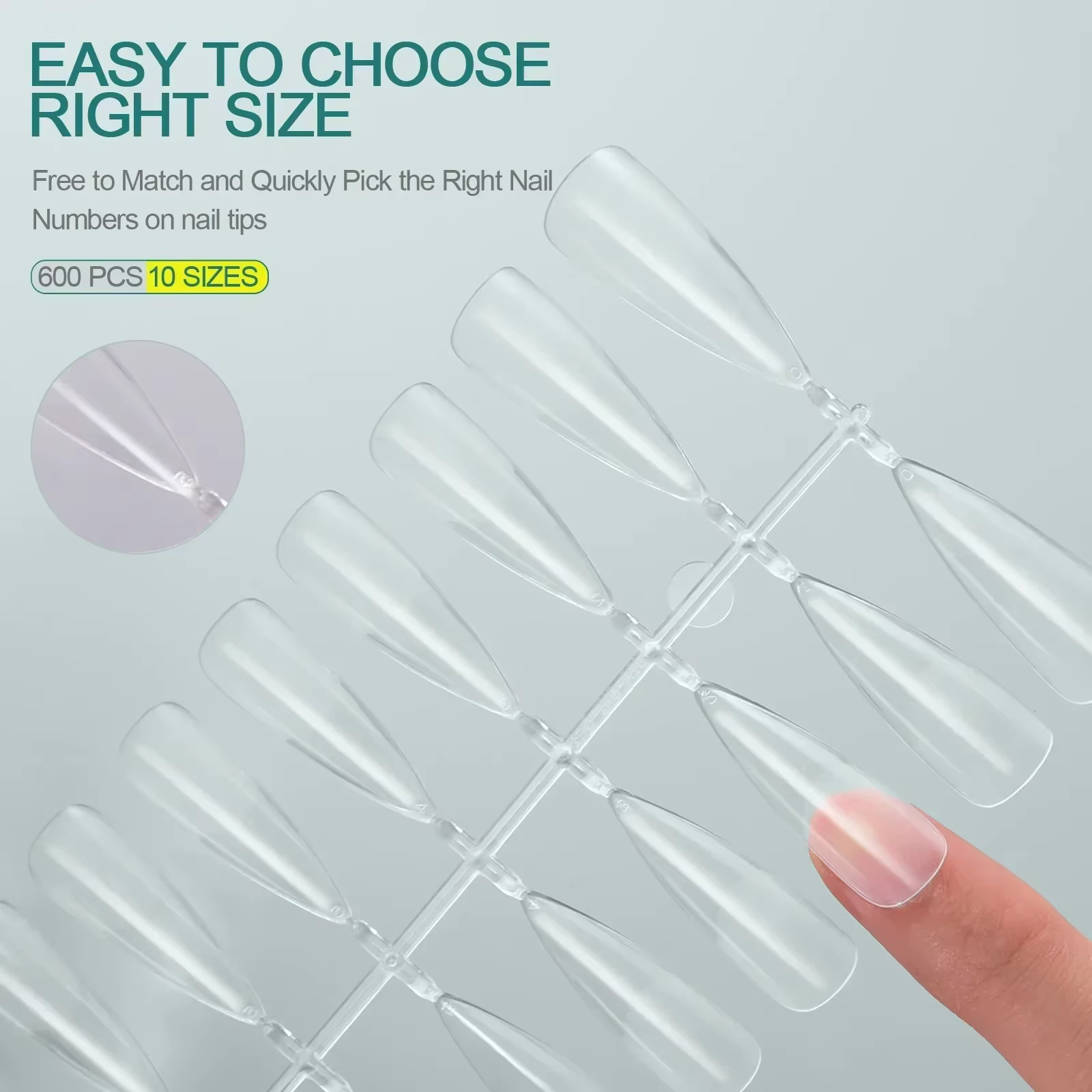 Nailpop 120 pièces ongles acryliques fausse Capsule courte cercueil d'amande carré Extension d'ongle