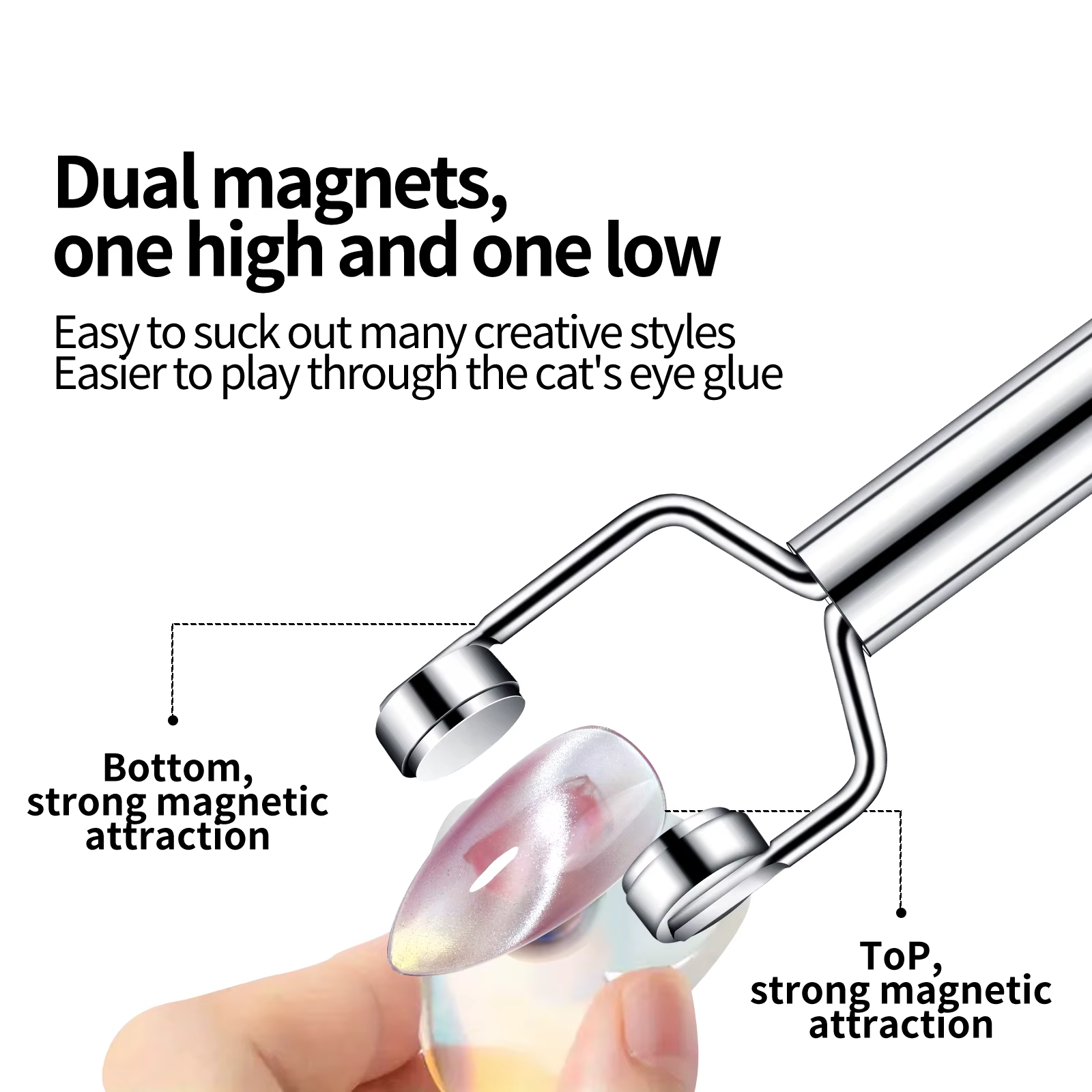 Bâton magnétique puissant en forme de Y pour conception d'oeil de chat vernis Gel UV outil d'art des