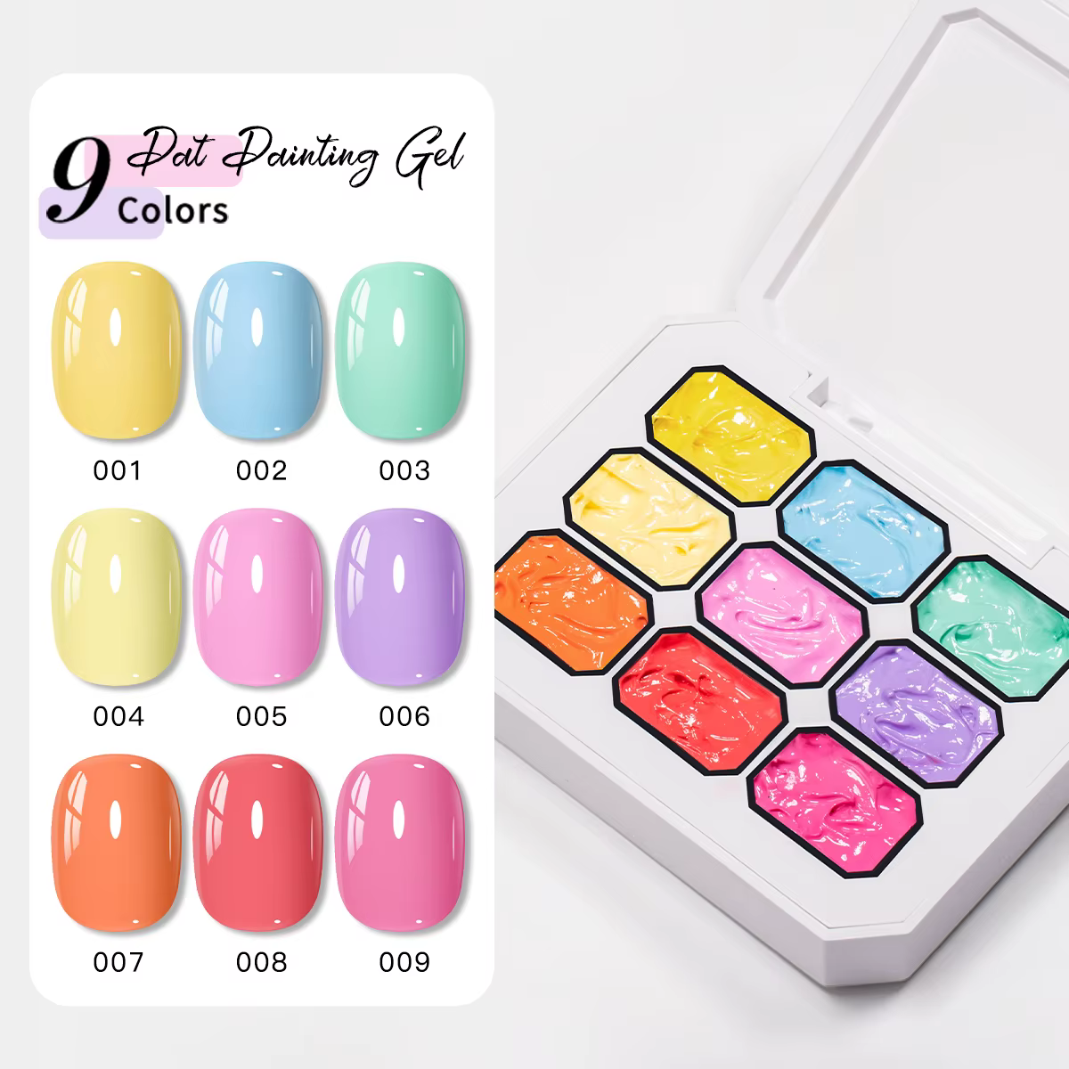 Ensemble de vernis à ongles en gel pour peinture Macaron 9 couleurs, palette de gel crème solide, pi