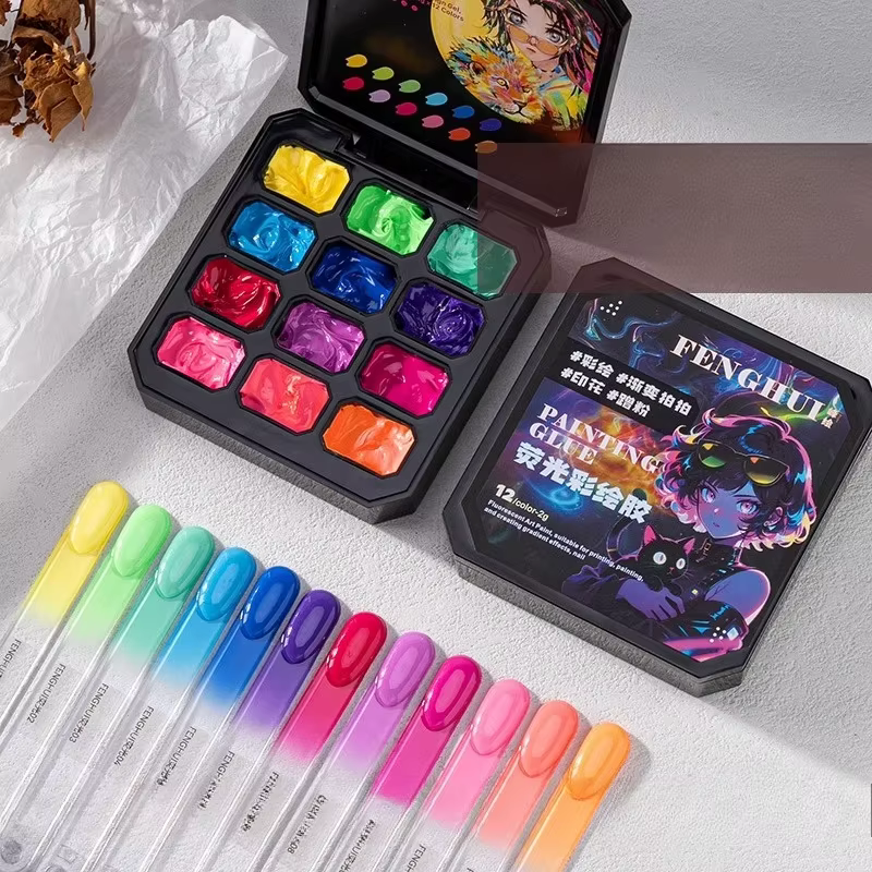 12 couleurs solide Pat peinture Gel vernis à ongles haute Saturation populaire semi-solide vernis à 