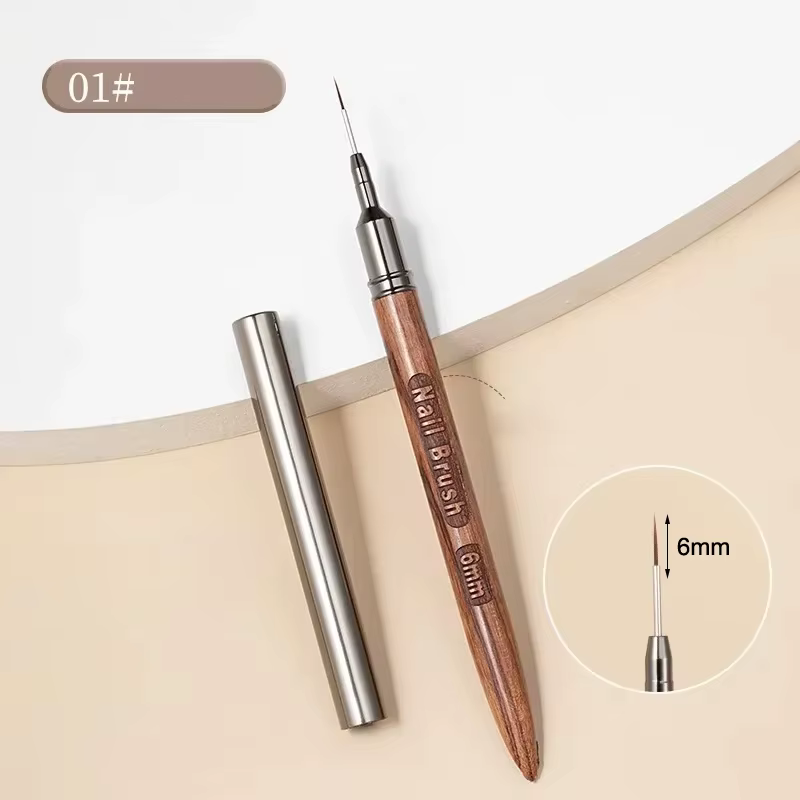 Pinceau à ongles en bois pour gel, liner pour nail art, pinceau de peinture DIY, stylo à dessin pour