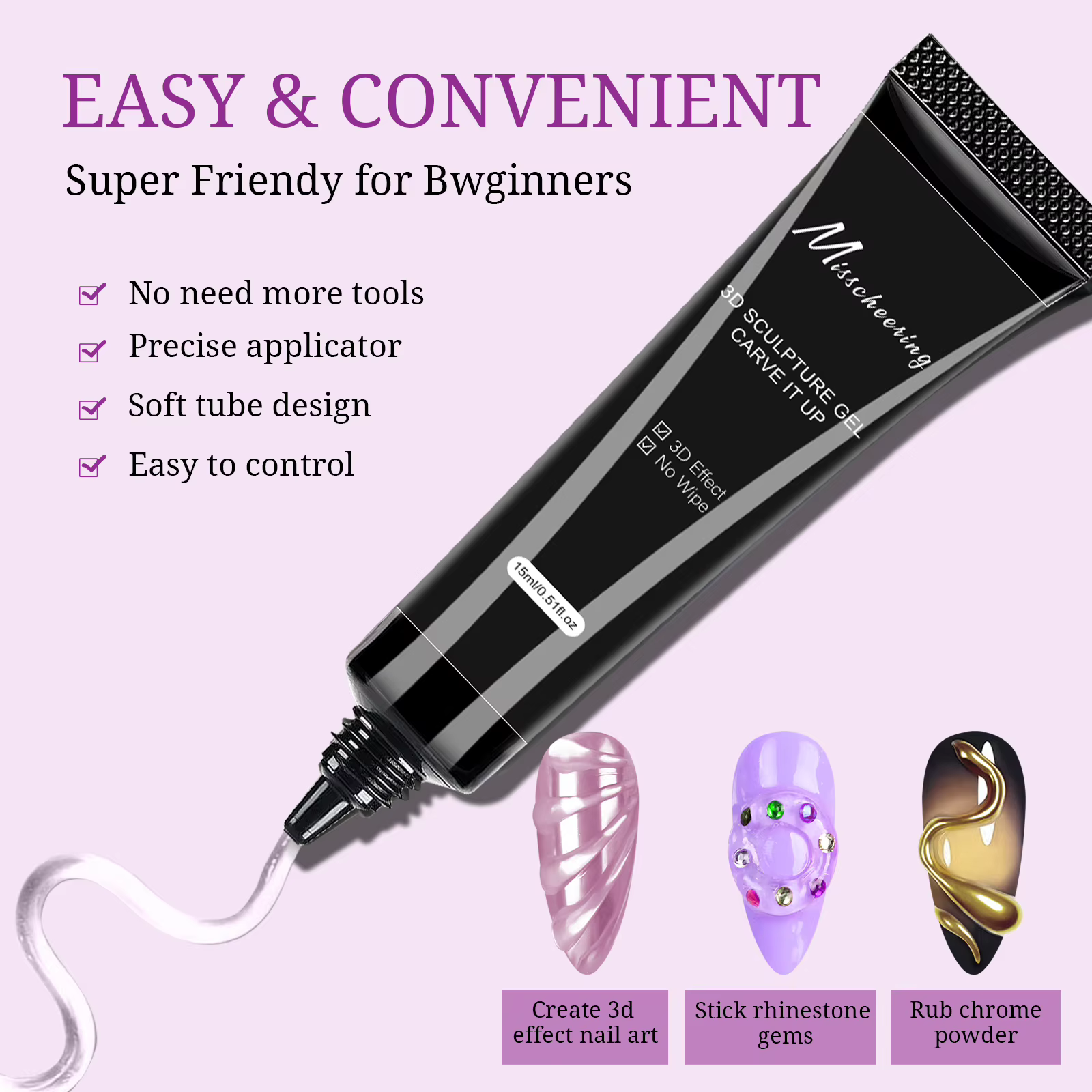 Gel de modélisation 3D pour Nail Art, adapté au Design des ongles, à faire soi-même, pour peinture, 