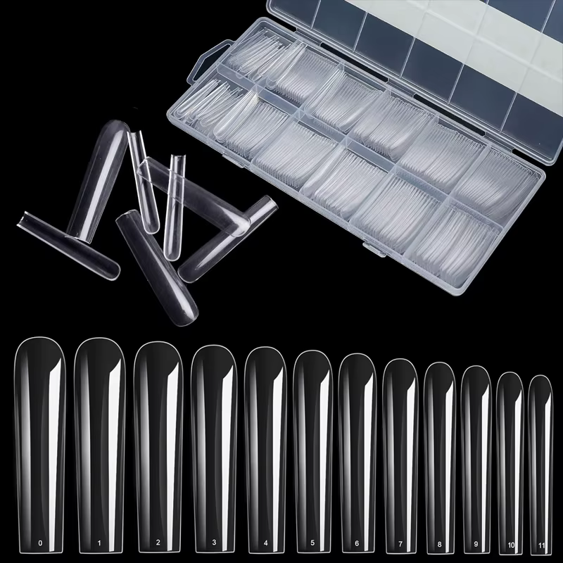 Extra Long carré couverture complète ongles conseils 240 pièces clair couverture complète faux ongle