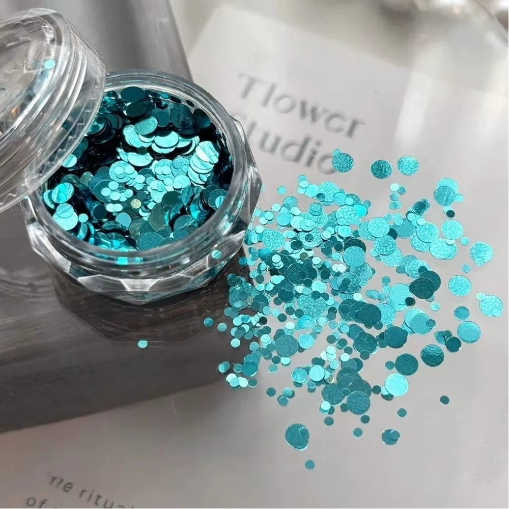 Décorations d'ongles colorées à pois scintillants, mini-paillettes rondes pour nail art DIY, patchwo