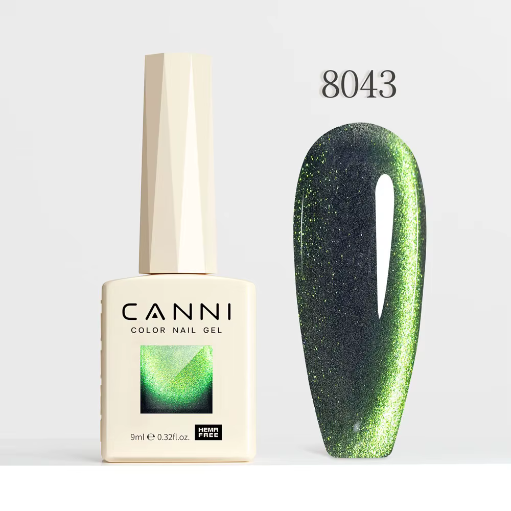 CANNI 9ml vernis à ongles couleur verte oeil de chat ongles magnétiques tremper UV LED Semi Permanen