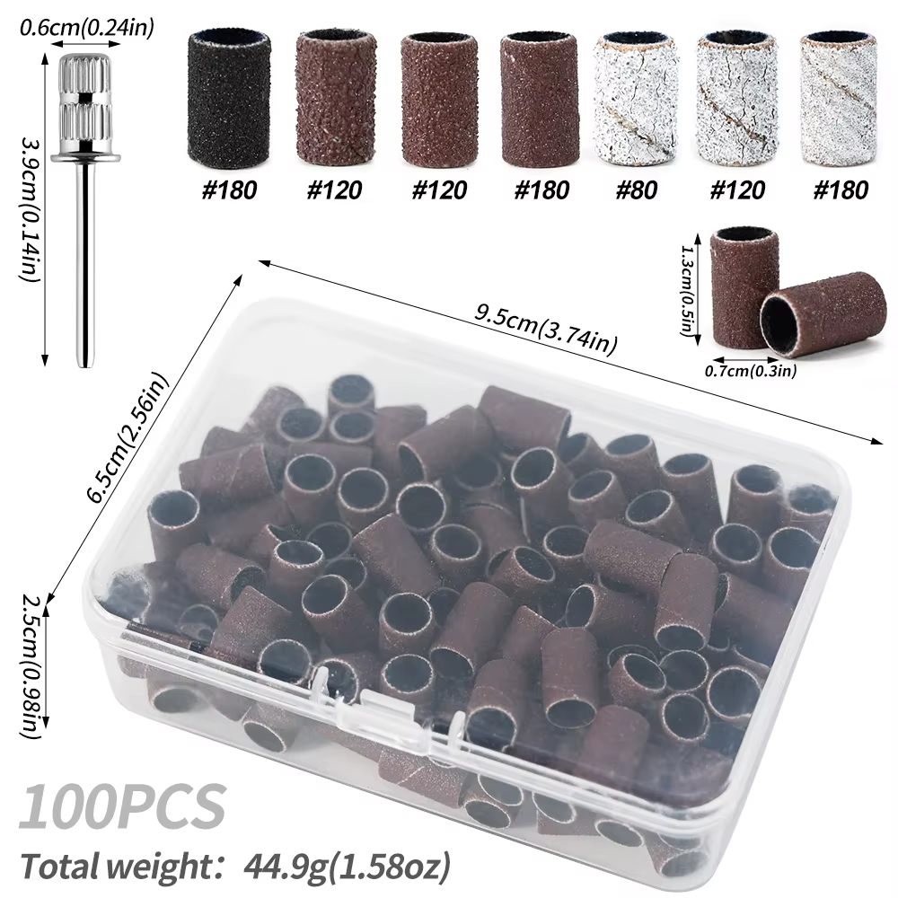 Mini bandes de ponçage zébrées pour ongles, machine électrique, forets à ongles, dissolvant de verni