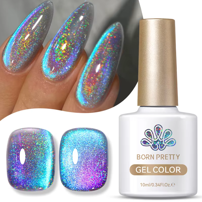 BORN PRETTY 10/15ml 9D bleu holographique arc-en-ciel chat Gel magnétique vernis à ongles tremper UV