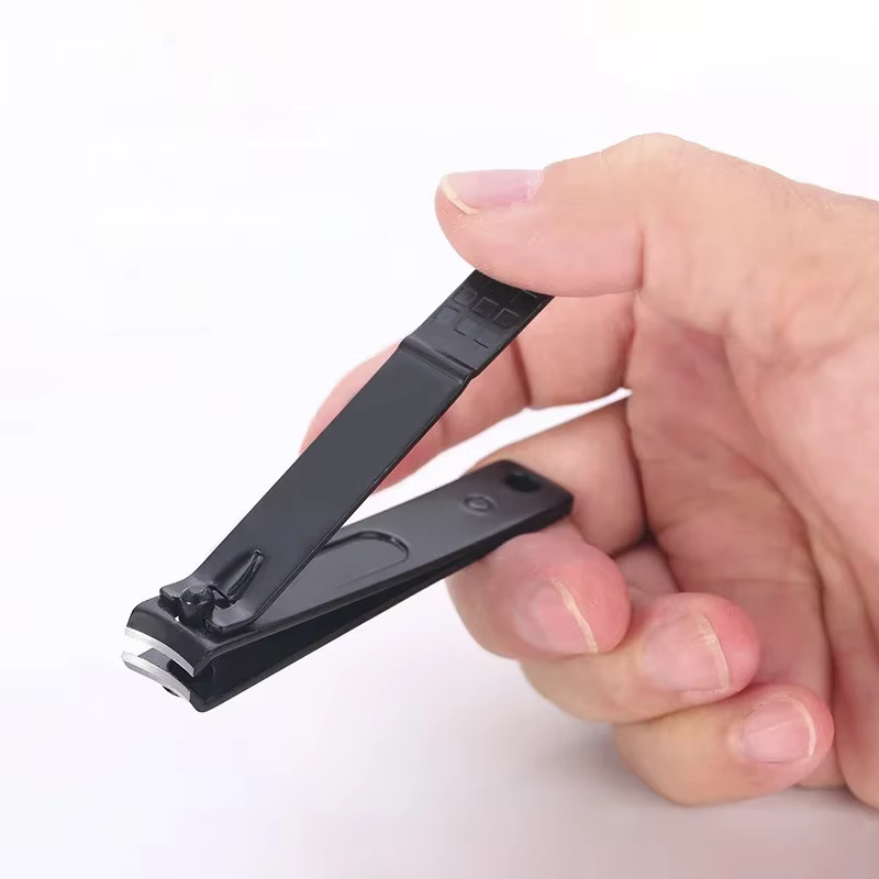Coupe-ongles noir en acier inoxydable, ciseaux épais, pince pour ongles des pieds, manucure professi