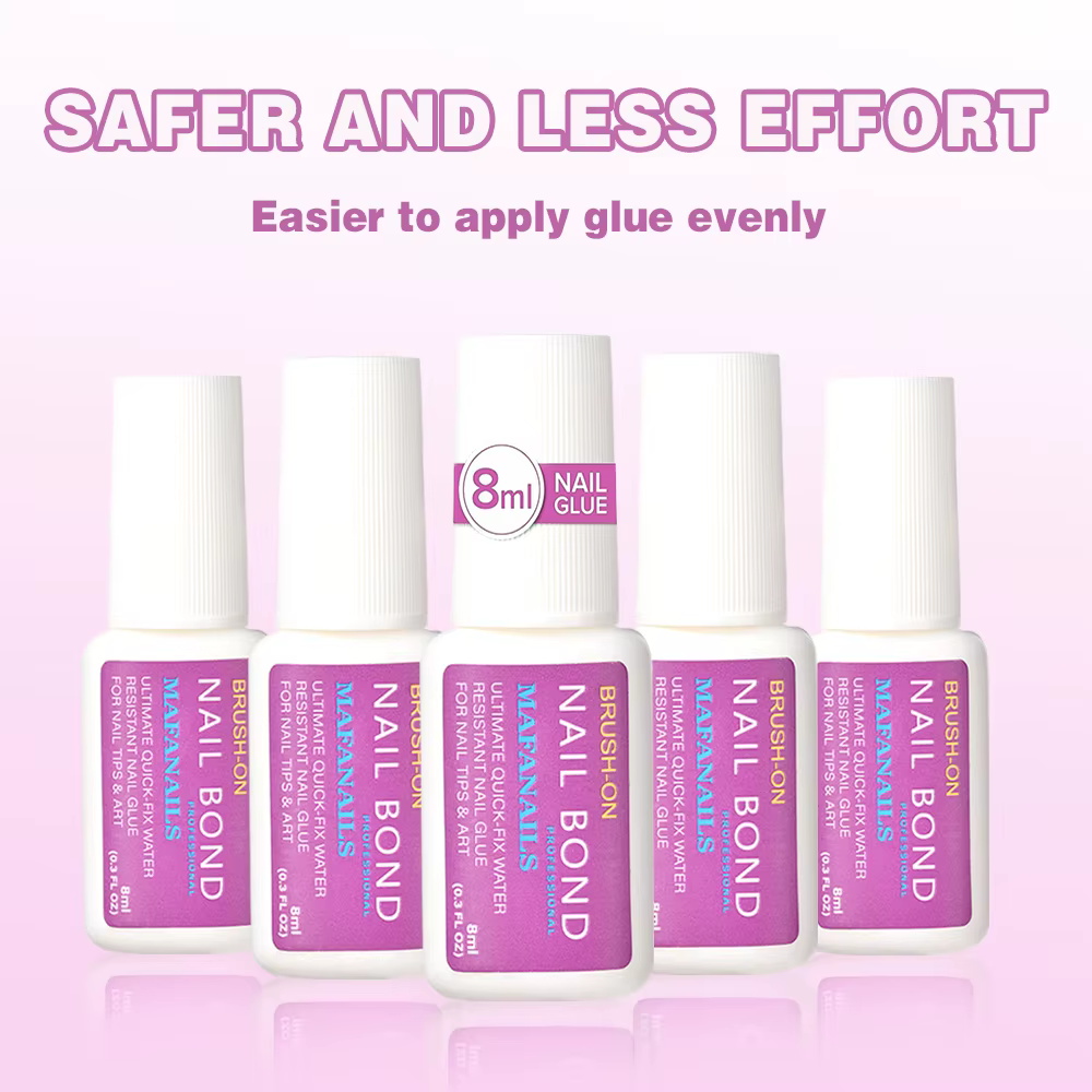1 ensemble de colle adhésive pour ongles à séchage rapide, 8ml, faux-points en acrylique, strass, li