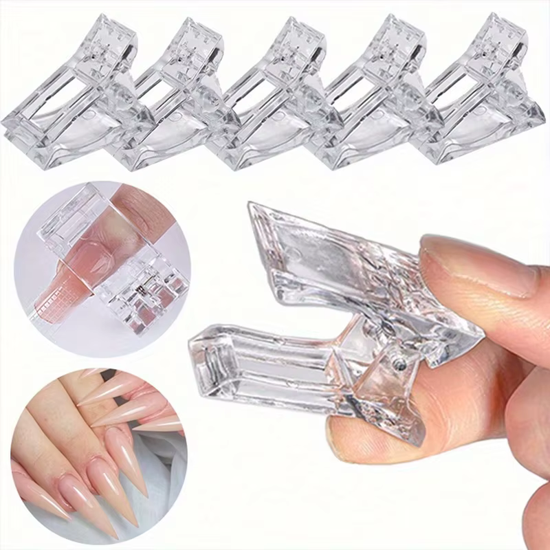 Pinces à ongles en Gel Transparent, 5/10 pièces, pointes de construction rapide, Extension de vernis