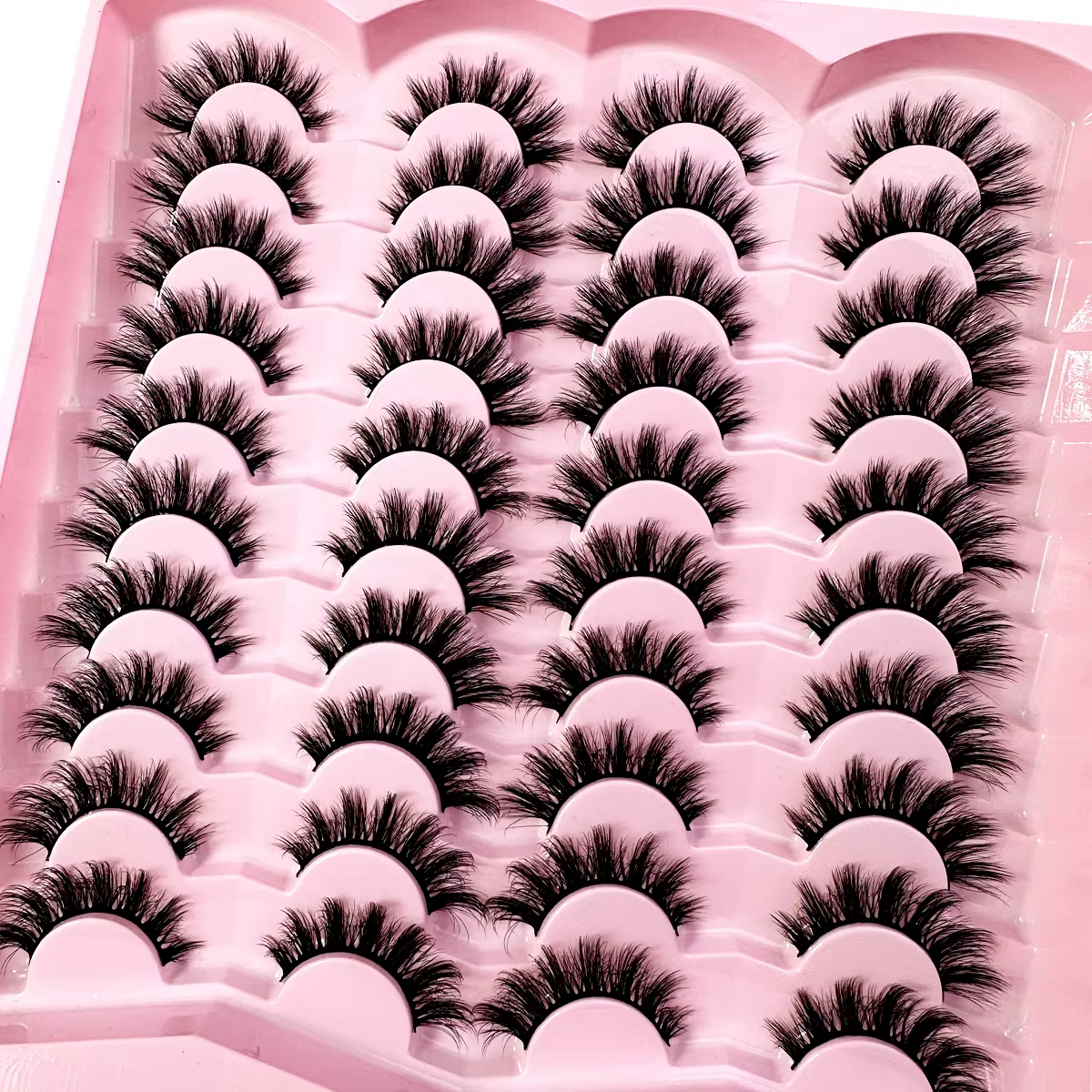 20 paires 5D cils moelleux D Curl cils épais oeil de chat cils doux vaporeux 8D Volume faux cils Ext
