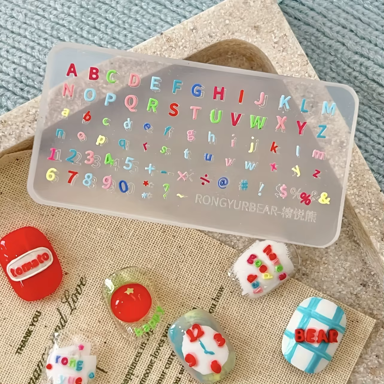 Moule Transparent pour bricolage Nail Art, colle UV, goutte de colle, Mini lettres et chiffres réuti