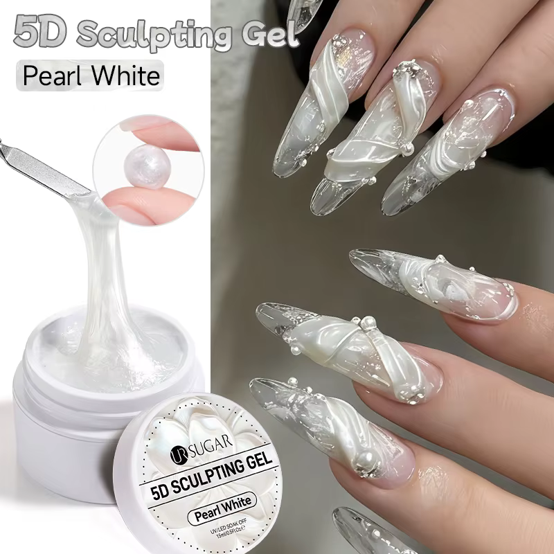 UR SUGAR 15ml Gel de sculpture transparent 5D non collant, dur, longue durée, pour extension et mode