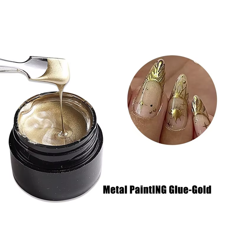 Gel de peinture métallique effet chrome or, argent, or rose, vernis à ongles effet miroir super bril