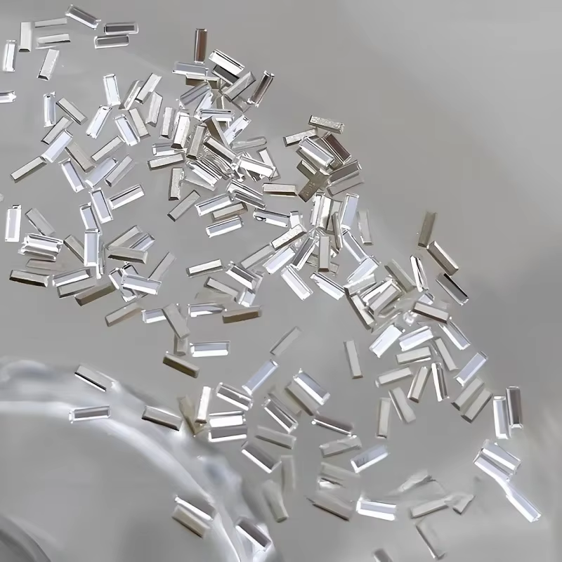 Strass réfléchissants pour ongles, 100/50 pièces, bande fine argentée, bandes de cristal pour Nail A