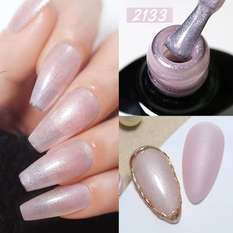 NAILCO 10 Couleurs 10ml Vernis à Ongles Gel Effet Coquille Brillante Paillettes Scintillantes Perle 
