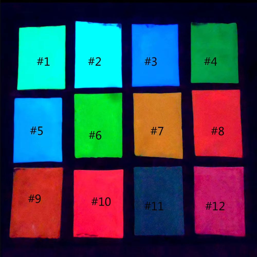 Poudre de phosphore lumineuse pour ongles, 50g, vert/bleu/rouge, pigment qui brille dans la nuit, 12