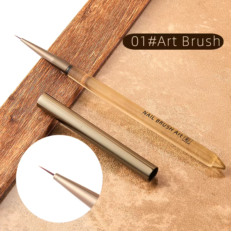 Nouveau 12 pièces ensemble de pinceaux pour Nail Art outils de Salon de manucure ambre dégradé métal