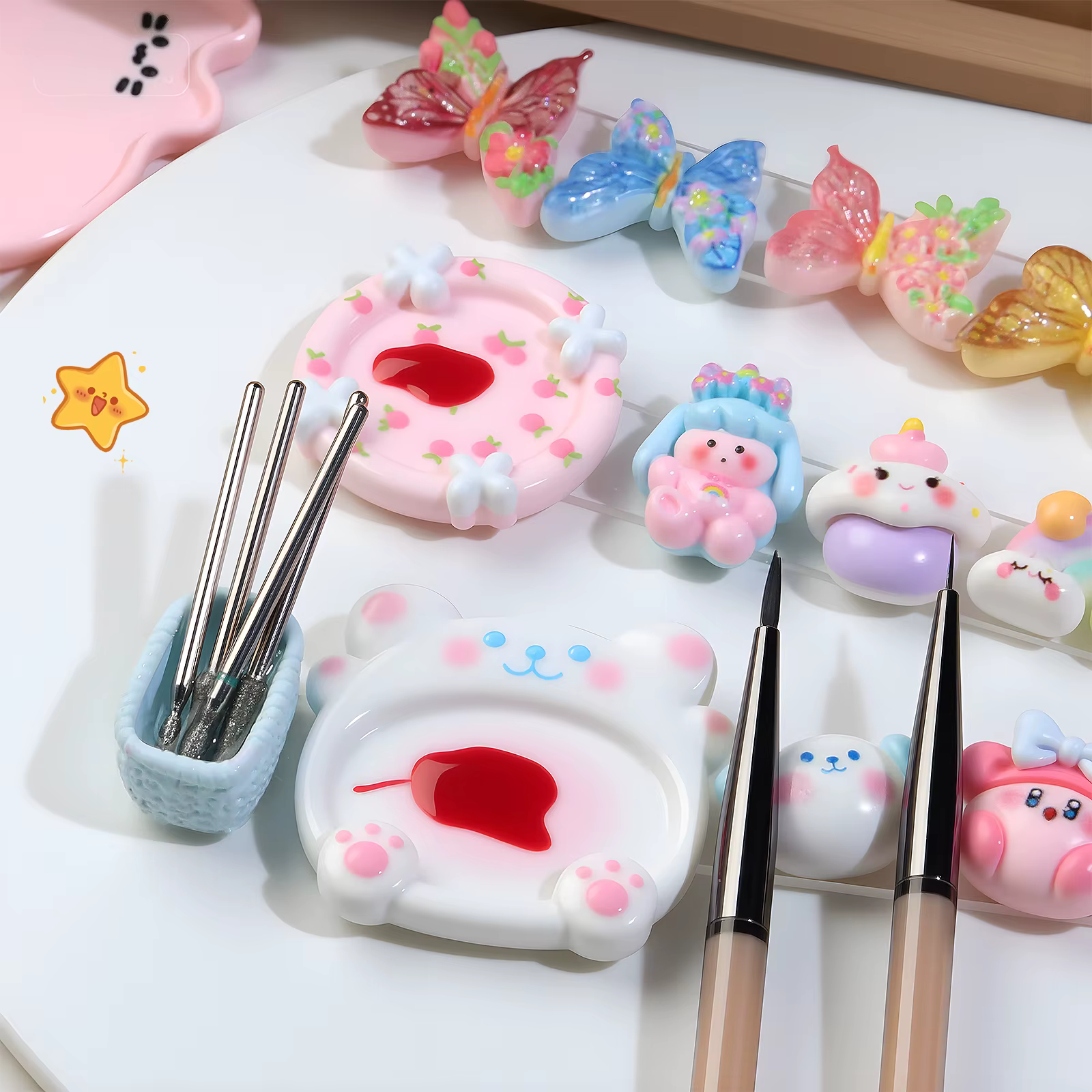 Ensemble de porte-stylos pour nail art, palette de couleurs macaron mignonnes, organisateur d'outils