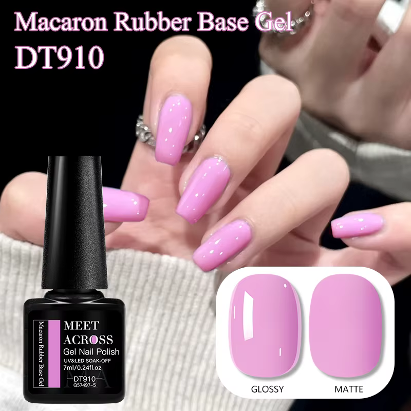 Vernis à ongles en gel de base en caoutchouc Macaron, couleur printemps-été, semi-permanent, auto-ni