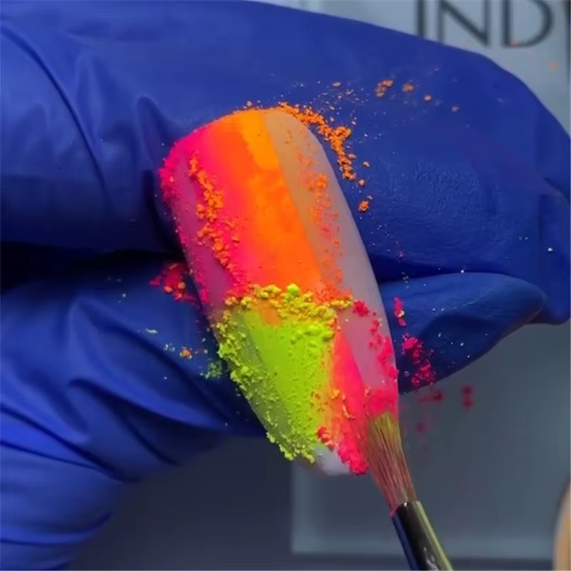 Ensemble de poudre de pigment au phosphore néon des années 2013, 12 pièces, paillettes fluorescentes