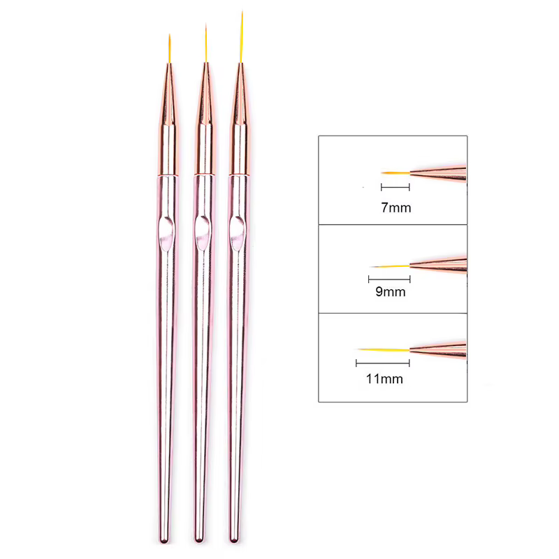 3 pièces/ensemble acrylique français rayure Nail Art ligne peinture stylo 3D conseils manucure mince