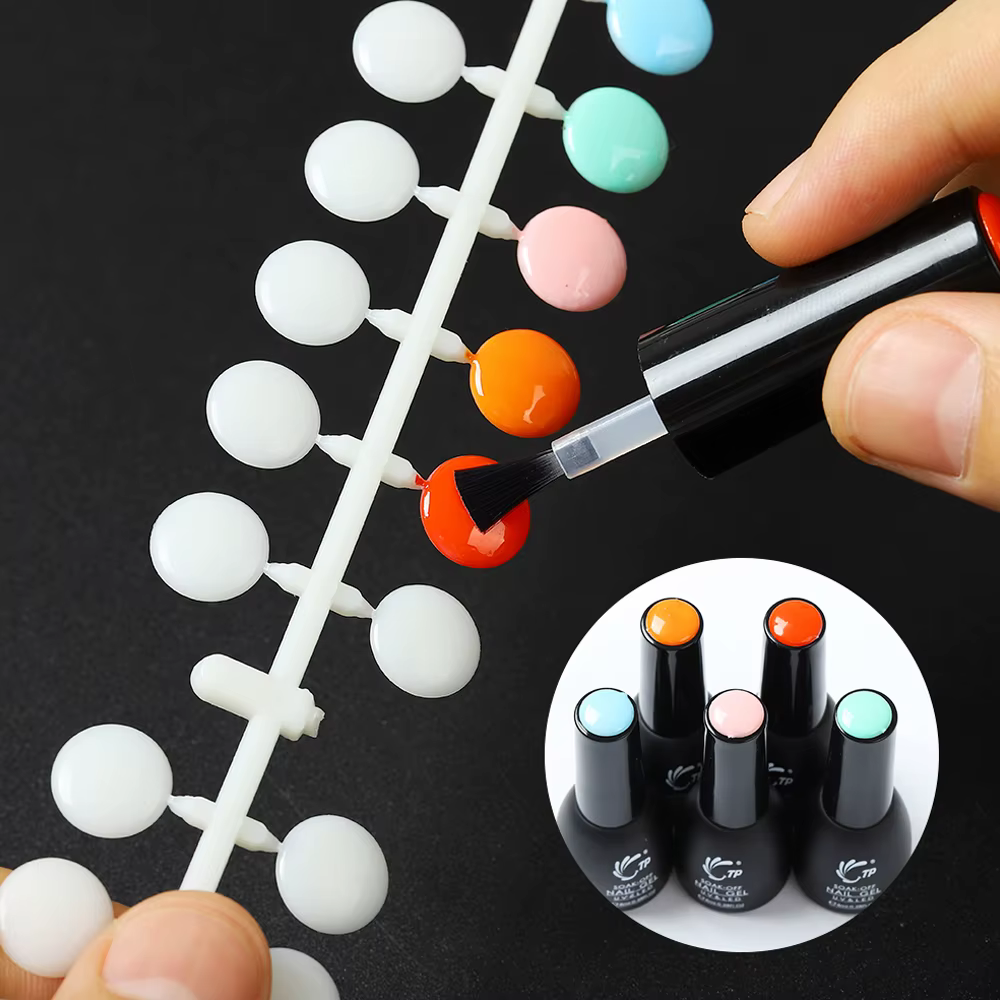 TP 120 pièces Table d'affichage de vernis à ongles avec autocollants carte de couleur à pois panneau