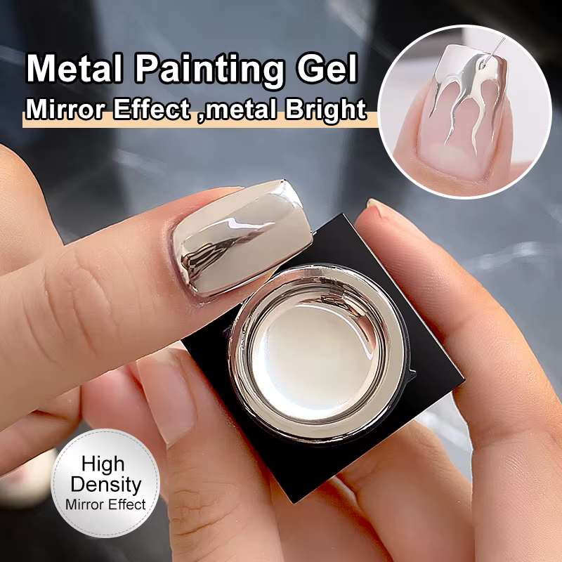 AS 5ml argent métallique peinture Liner Gel vernis Super brillant miroir Gel vernis à ongles lignes