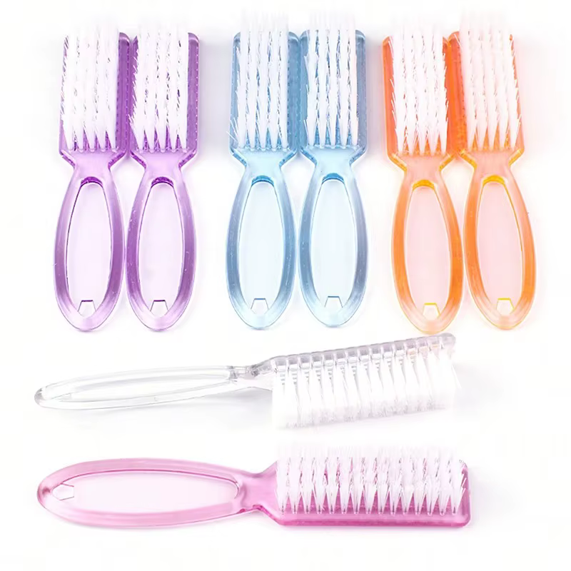 Brosse de nettoyage pour ongles, 2 pièces, élimine la poussière, poudre, nettoyant en plastique pour