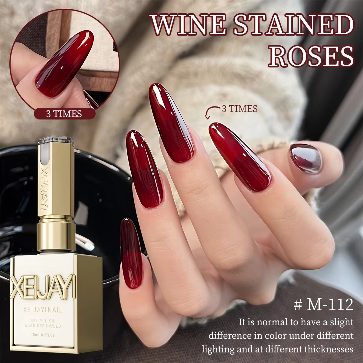 Vernis à ongles Gel marron rougeâtre, 15ml, à tremper pur, sans lingette, adapté à toutes les saison