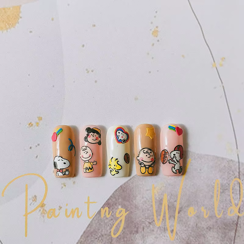 Autocollants pour ongles Snoopy de dessin animé mignon, 1 pièce, décoration pour Nail Art, nouveau p