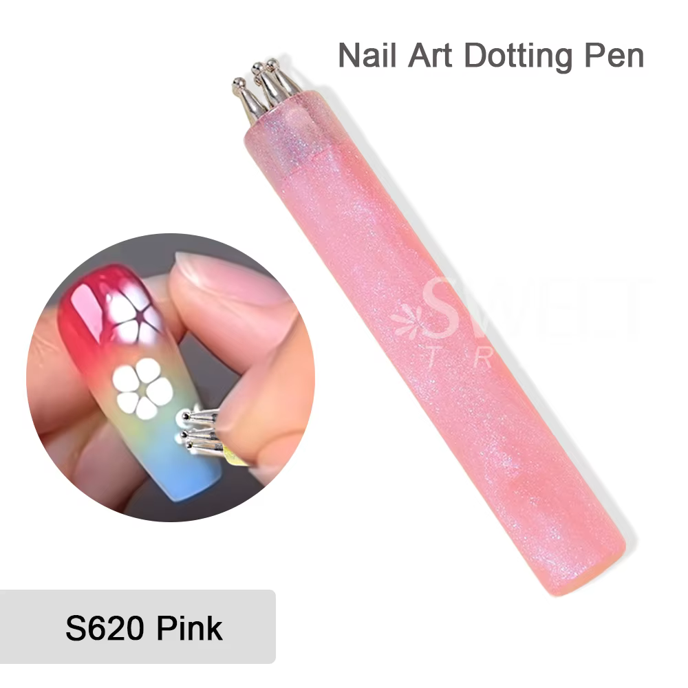 SWEET TREND - 1 pièce Stylo de nail art à 5 pétales pour dessiner des fleurs à cinq pétales et des p