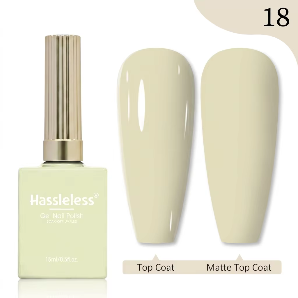 Vernis à ongles en gel Hassleless, tube individuel de 15 ml, offre une couleur riche, claire et long