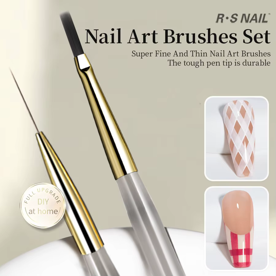 RSNAIL – ensemble de pinceaux pour Nail Art, pinceaux à carreaux Vintage, pinceaux de dessin Ultra-f