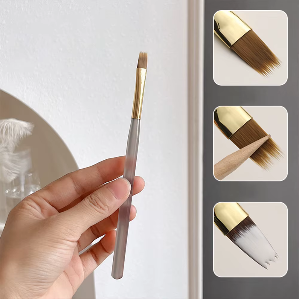 Stylo de mélange pour ongles ombrés, 15cm, poignée grise, dégradé, brosse pour Nail Art, bricolage, 