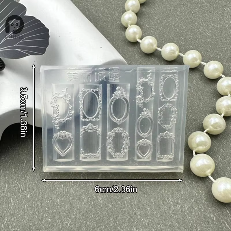 Moule à ongles en Silicone en forme de Mini cadre Photo, 1 pièce, estampage des ongles, bricolage, c