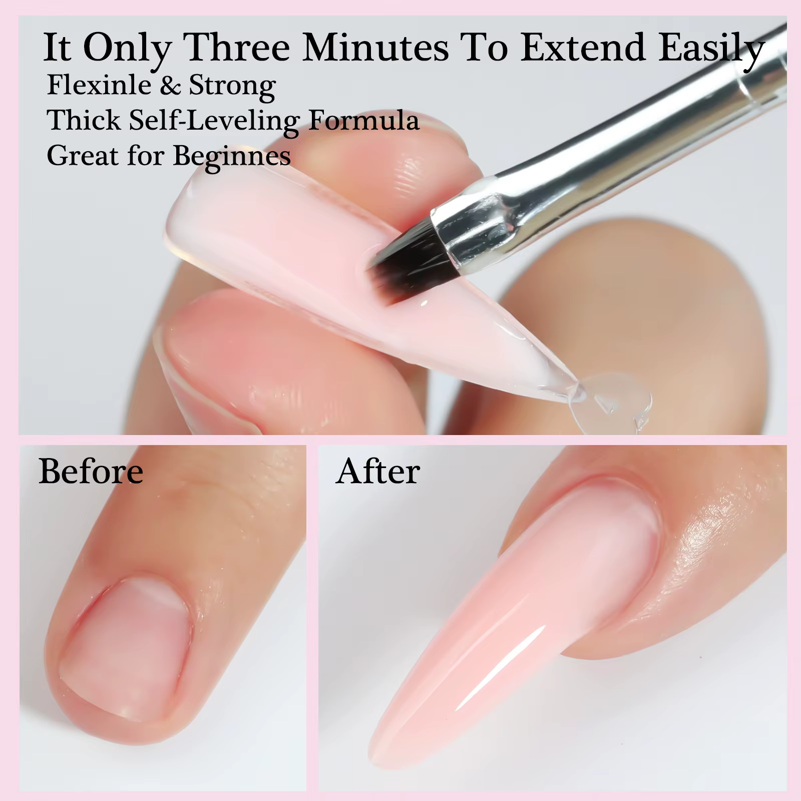 Vernis d'extension d'ongles en Gel acrylique Semi-Permanent UV/LED, grande capacité, adapté au Desig