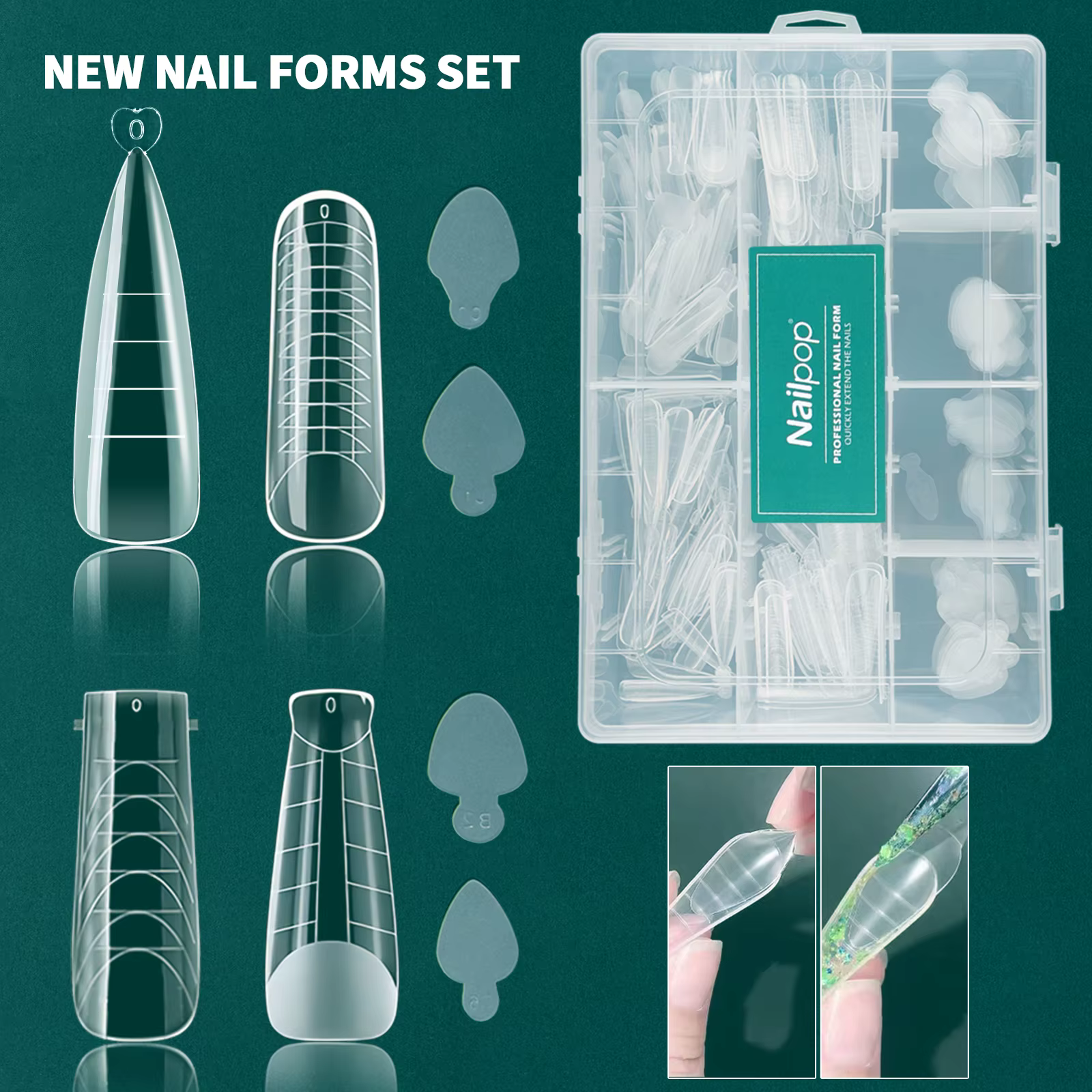 Nailpop Duet System ensemble double forme pour manucure manucure française carré amande réutilisatio
