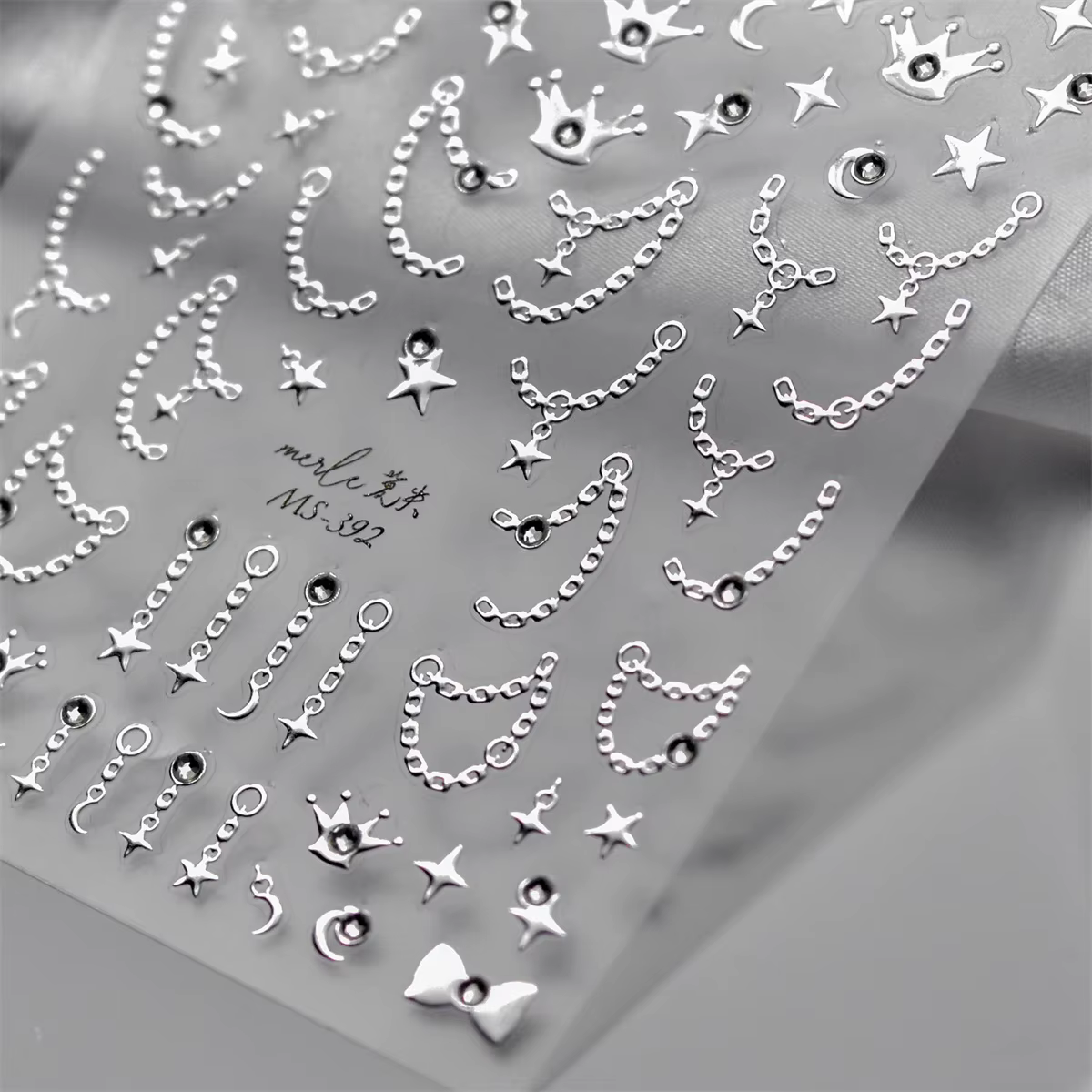 Autocollants pour ongles en chaîne étoile diamant 5D, 1 pièce, or argent, auto-adhésifs, décorations