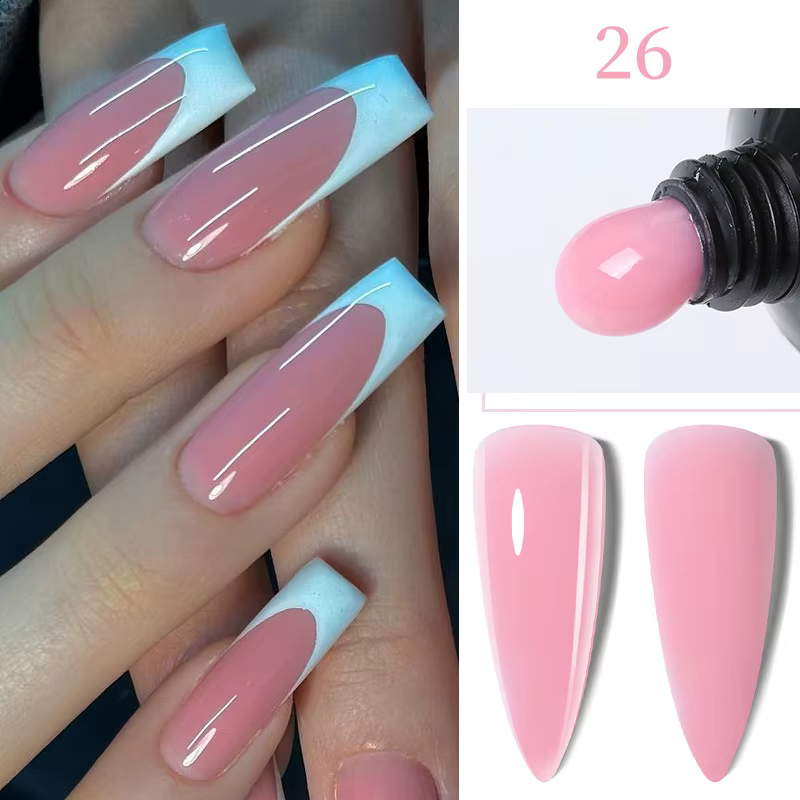 LILYCUTE 15ML Extension rapide Gel vernis à ongles nu lait blanc couleur doigt prolonger acrylique c